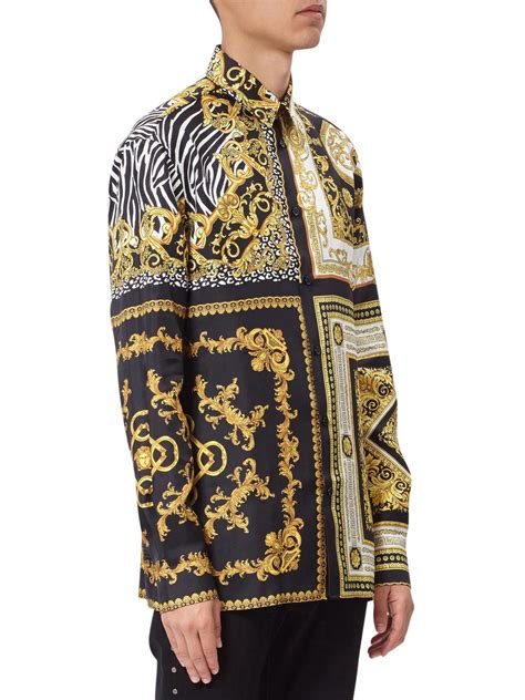 mens versace silk shirt replica|silk shirt men's versace style.